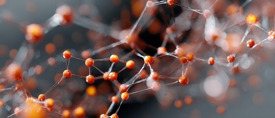 Digital light particles form a lattice structure creating an intricate pattern in an abstract composition illuminated by vibrant colors