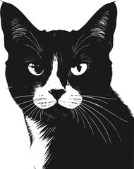 Black Cat Silhouette Minimalist Illustration