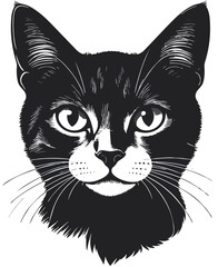 Black Cat Silhouette Minimalist Illustration