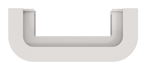 Modern white curved architectural detail against a clean white background