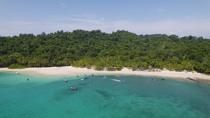 Pristine Tropical Beach in Panama Aerial View