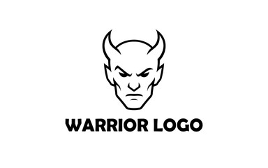 Warrior-esport-mascot-design-logo-black-white-background-logo-icons