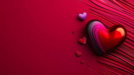 A heart set against a red flat background, featuring ample blank space, making it perfect for a Valentine&rsquo;s Day gift card.