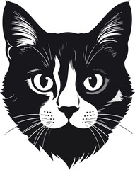 Black Cat Silhouette Minimalist Illustration