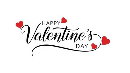 Happy valentine's day text with red hearts, love, greeting design