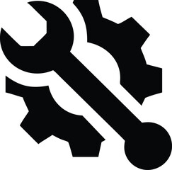 Gears And Wrench Bold Filled Icon