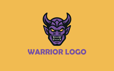 Warrior-esport-mascot-design-logo-gold-color-icons-yellow-background