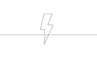 Continuous line drawing of Thunder isolate on white background.