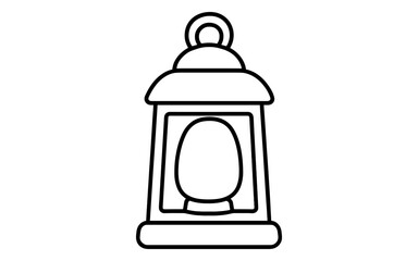 Outline of classic lantern with simple design for decoration and holiday themes