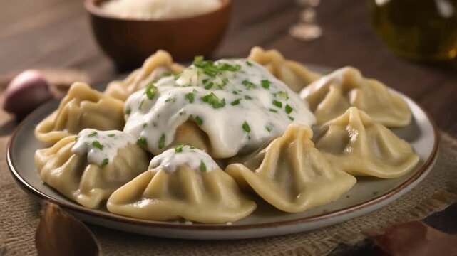 Frisch zubereitete Maultaschen