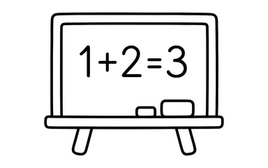 Simple chalkboard math equation in minimalist black and white design