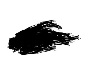Black Abstract Brush Stroke Texture on White Background – Ink Paint Splash, Grunge Artistic Shape, Dynamic Vector Design Element