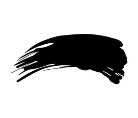 Black Abstract Brush Stroke Texture on White Background – Ink Paint Stroke, Grunge Art Shape, Minimalist Design Element