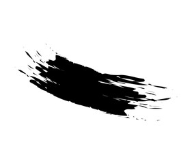 Black Ink Brush Stroke Texture Isolated on White Background