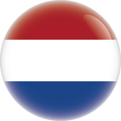 Netherlands Flag in Circular Format