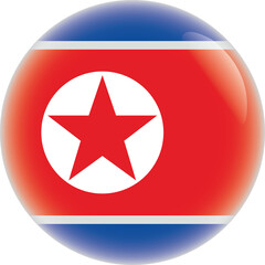 North korea flag in Circular Format