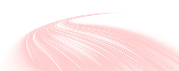 Light trails flow across a dark futuristic canvas. Neon colors glow vividly, suggesting kinetic motion and high-speed energy. Ideal for sci-fi designs. PNG