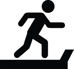Running Figure On Treadmill Flat Bold Icon