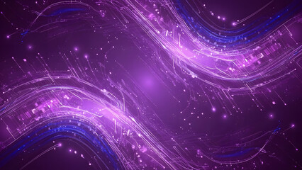 Enthralling digital nebula of ethereal violet light cascading and entwining into an otherworldly display of abstract