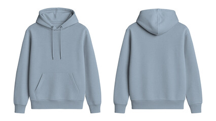 Ballad Blue Hoodie Mockup Front and Back View on Transparent Background © Drip