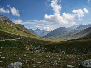 Fototapeta premium Nivolet Hill (Colle del Nivolet) . Gran Paradiso National Park, Alps, Piedmont, Italy.