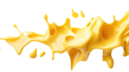Cheese Splash on Transparent Background