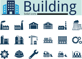 Collection of industrial building and construction icons