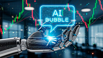 An AI Bubble on Stock Market for the concept of Technology and Finance.
