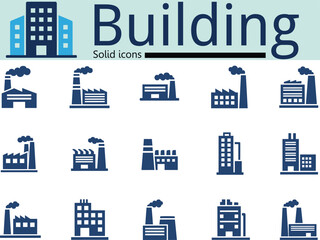 Obraz premium Collection of industrial and commercial building icons