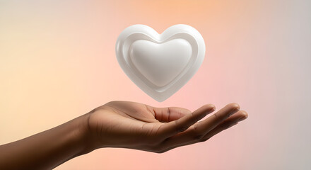 Heart Hand Love Care Dark Skinned Copy Space