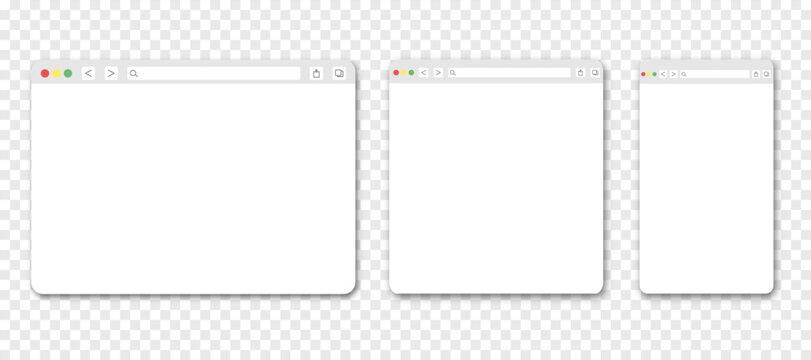 Set of web browser windows