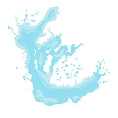 An abstract vector water splash on a white background