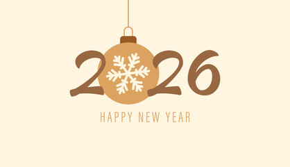 Welcome happy new year 2026 with christmas eve carnival background. Happy new year vector art and illustration. can use for, landing page