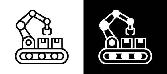 Automated Manufacturing whiteblack icon