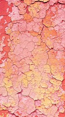 Obraz premium Old painted wall texture with cracks in pastel coral tones
