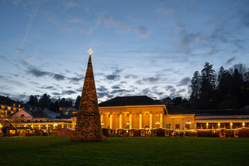 Christmas tree on the Christmas market in Baden Baden, Germany