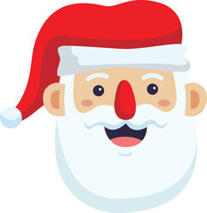 Smiling Santa Claus head or Christmas character flat icon