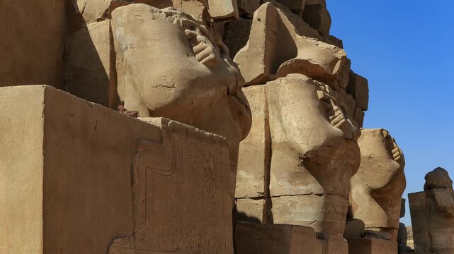 Ancient Egyptian Temple Stone Statues