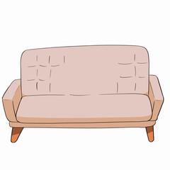 長いソファのシンプルなベクターイラスト