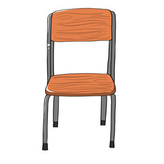 学校で使われている木製の椅子のシンプルなベクターイラスト