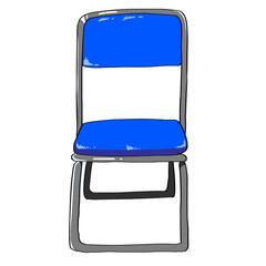 青いパイプ椅子のシンプルなベクターイラスト