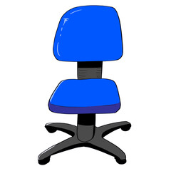 青いオフィスチェアのシンプルなベクターイラスト