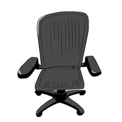 ひじ掛けのある黒いオフィスチェアのシンプルなベクターイラスト