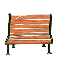 背もたれのあるベンチのシンプルなベクターイラスト