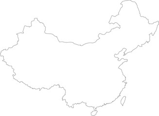 China Map Isolated Outline Stroke Vector Map Editable