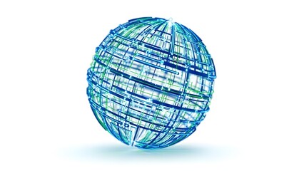 Fototapeta premium Abstract blue globe representing global connections and technological advancement