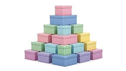 Naklejka premium Colorful Boxes Stacked in a Pyramid Shape.