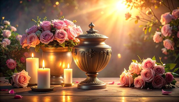 Eine kunstvoll verzierte Urne