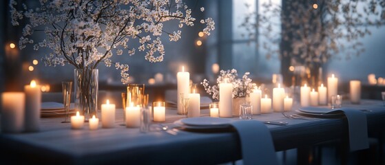 Elegant Wedding Table Setting in White