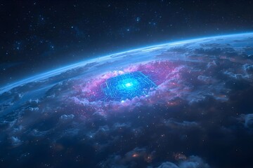 Obraz premium Cosmic Artificial Intelligence Universe Concept 